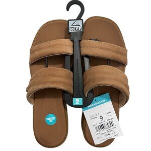 REEF Lofty Lux Platform Sandals Natural Leather Size 9 NEW